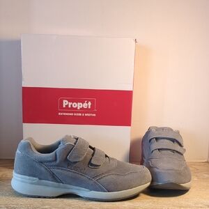 New Propet Tour Walker Strap Women's Gray Suede Hook-and-Loop Sneakers US 10